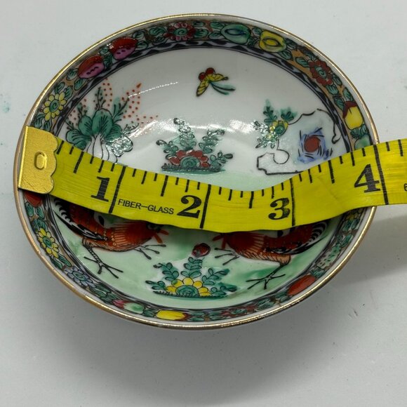 Vintage Hand-Painted Porcelain Bowl With Rooster Design Decorated In Hong Kong - Picture 7 of 7